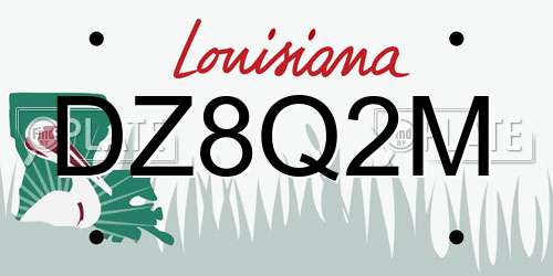 DZ8Q2M Louisiana License Plate