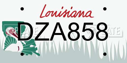 DZA858 Louisiana License Plate