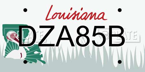 DZA85B Louisiana License Plate
