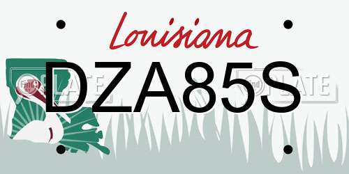 DZA85S Louisiana License Plate
