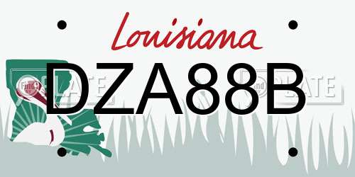 DZA88B Louisiana License Plate