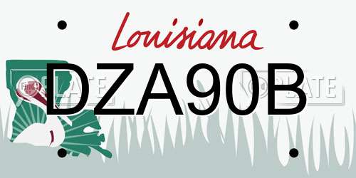 DZA90B Louisiana License Plate