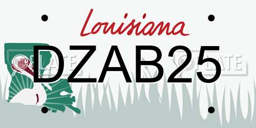 DZAB25 Louisiana License Plate
