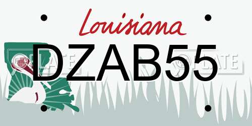 DZAB55 Louisiana License Plate