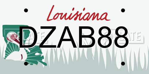 DZAB88 Louisiana License Plate
