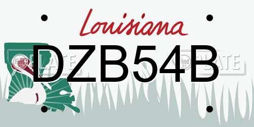DZB54B Louisiana License Plate