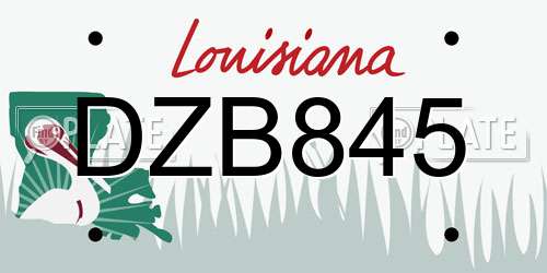 DZB845 Louisiana License Plate