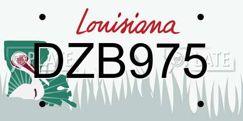DZB975 Louisiana License Plate