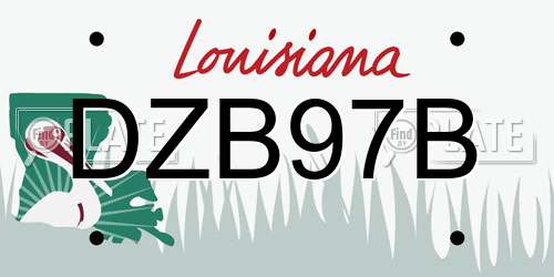 DZB97B Louisiana License Plate