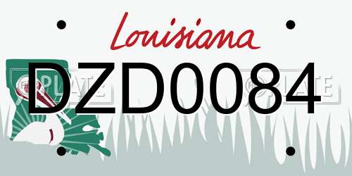 DZD0084 Louisiana License Plate