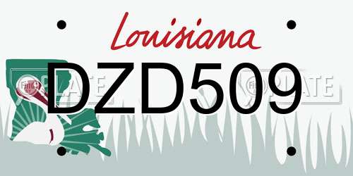 DZD509 Louisiana License Plate