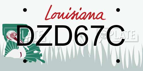 DZD67C Louisiana License Plate