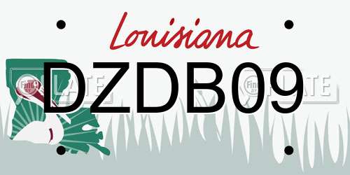 DZDB09 Louisiana License Plate