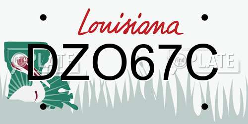 DZO67C Louisiana License Plate