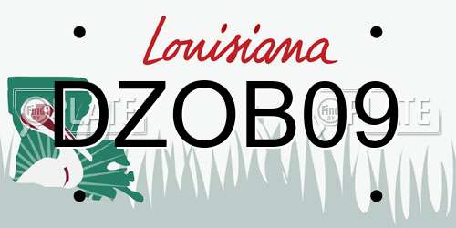 DZOB09 Louisiana License Plate