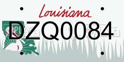 DZQ0084 Louisiana License Plate