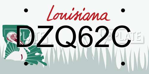 DZQ62C Louisiana License Plate