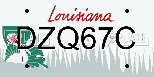DZQ67C Louisiana License Plate