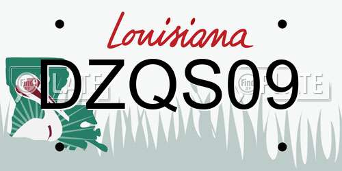 DZQS09 Louisiana License Plate