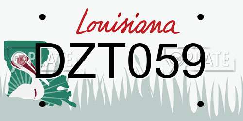 DZT059 Louisiana License Plate