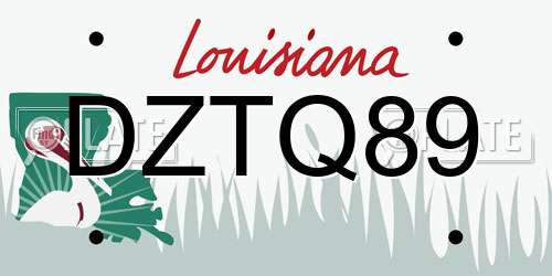 DZTQ89 Louisiana License Plate