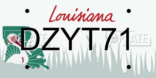 DZYT71 Louisiana License Plate