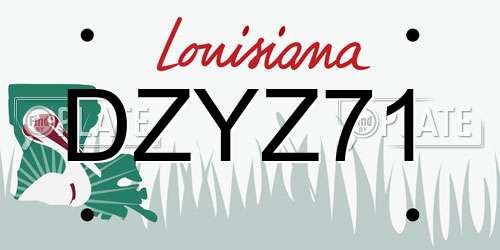 DZYZ71 Louisiana License Plate