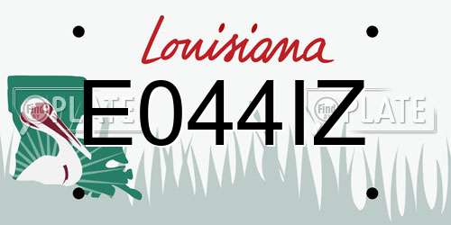E044IZ Louisiana License Plate