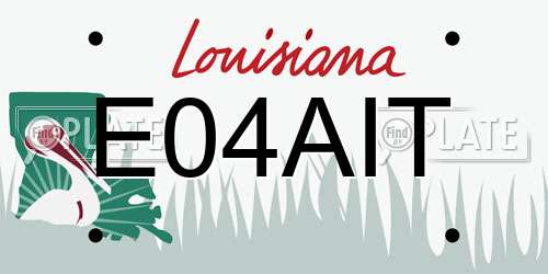 E04AIT Louisiana License Plate
