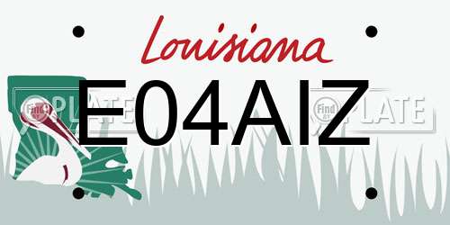 E04AIZ Louisiana License Plate