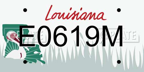 E0619M Louisiana License Plate