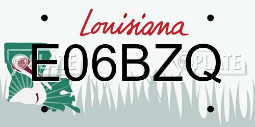 E06BZQ Louisiana License Plate