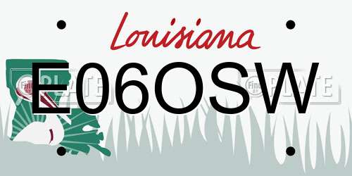 E06OSW Louisiana License Plate