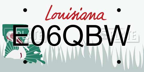 E06QBW Louisiana License Plate
