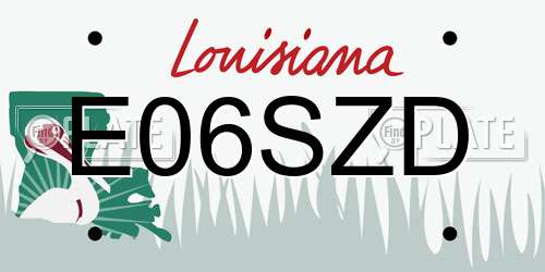 E06SZD Louisiana License Plate