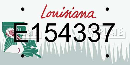 E154337 Louisiana License Plate