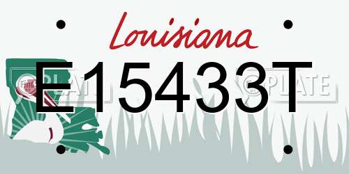 E15433T Louisiana License Plate