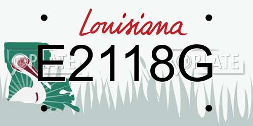 E2118G Louisiana License Plate