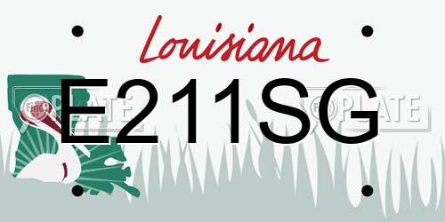 E211SG Louisiana License Plate