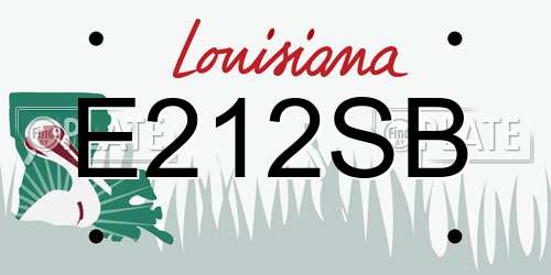 E212SB Louisiana License Plate