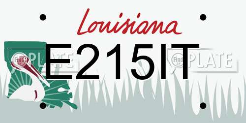 E215IT Louisiana License Plate