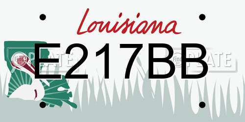 E217BB Louisiana License Plate