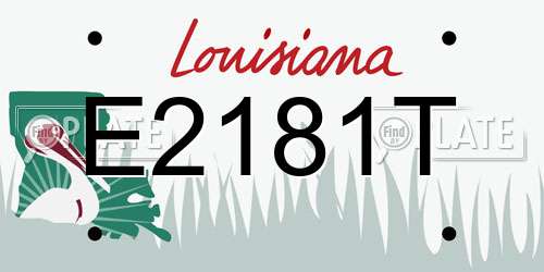 E2181T Louisiana License Plate