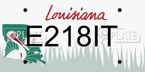 E218IT Louisiana License Plate