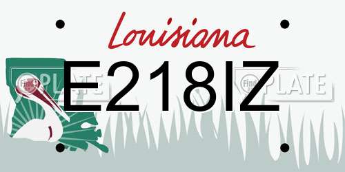 E218IZ Louisiana License Plate