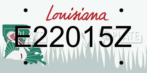 E22015Z Louisiana License Plate