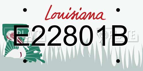 E22801B Louisiana License Plate