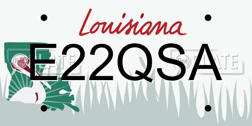 E22QSA Louisiana License Plate