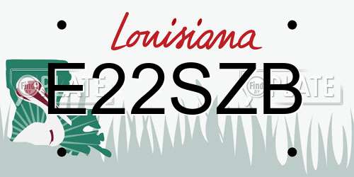 E22SZB Louisiana License Plate