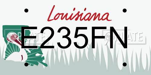 E235FN Louisiana License Plate